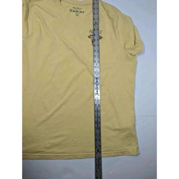 Ariat Relaxed Yellow Women T Shirt  XXL Cow With Rainbow Sunglasses Graphic - Picture 7 of 10